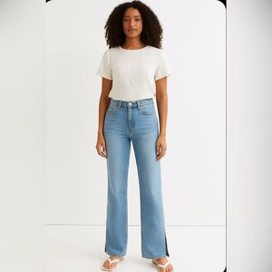 H&M Light Wash Split Hem Denim Jeans 6